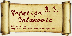 Natalija Valanović vizit kartica
